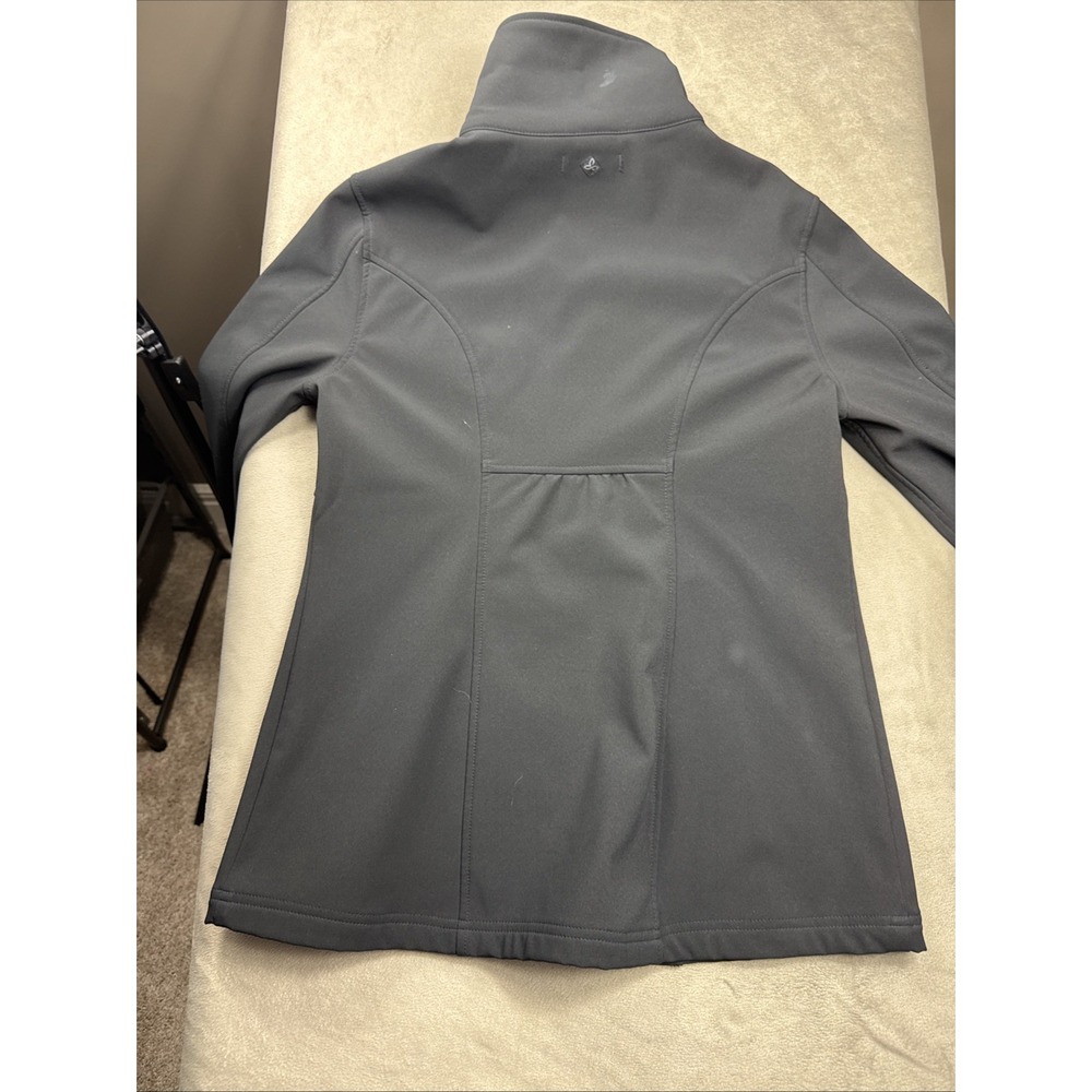 Prana Womens Medium Button Front Water Resistant Soft Shell Jacket Black EUC - Picture 16 of 16